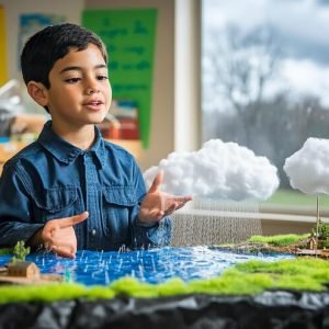quotyoung-student-demonstrating-water-cycle-modelquot_1324785-111212